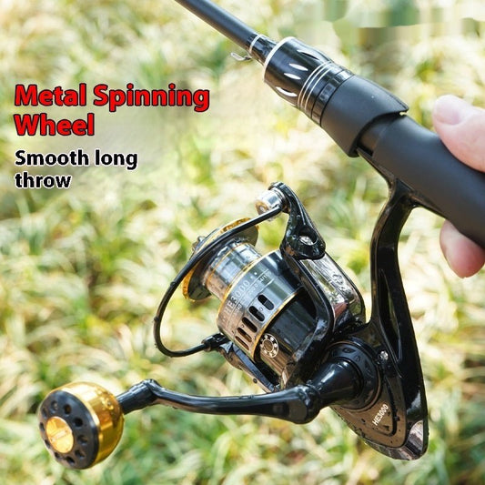 HE Series Spinning Reel All - metal Telescopic Fishing Rod Tossing – Metal Lotus Holding Pill Fishing Gear for (1 view)