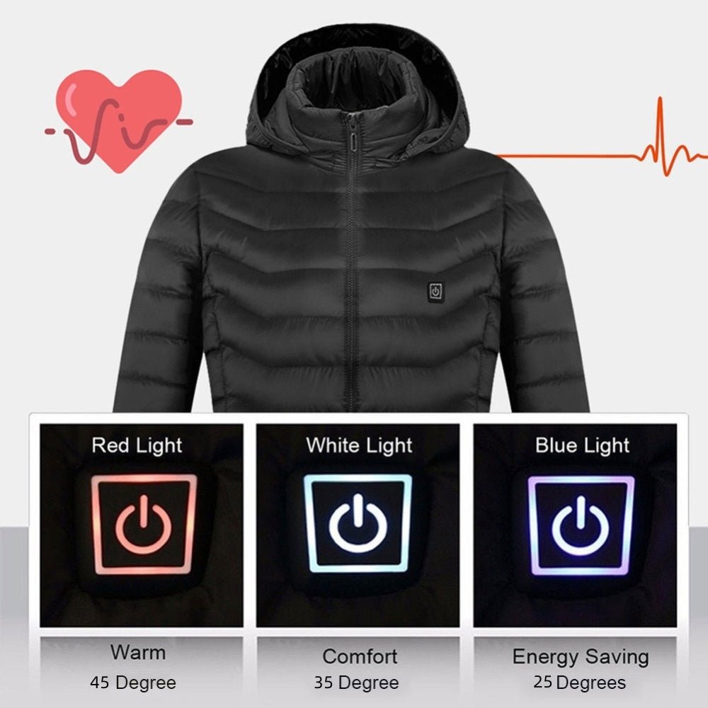 Heated Jacket – USB Electric Winter Coat with 3 Heat Levels | Men’s Thermal Outerwear – Black Zone2 Coats & Jackets for Cold Weather (9 view)
