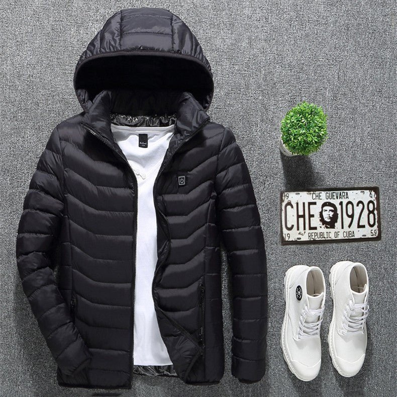 Heated Jacket – USB Electric Winter Coat with 3 Heat Levels | Men’s Thermal Outerwear – Black Zone2 Coats & Jackets for Cold Weather (3 view)