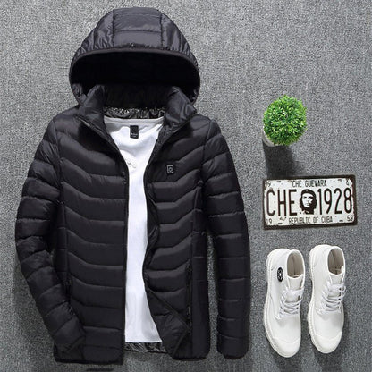 Heated Jacket – USB Electric Winter Coat with 3 Heat Levels | Men’s Thermal Outerwear – Black Zone2 Coats & Jackets for Cold Weather (3 view)