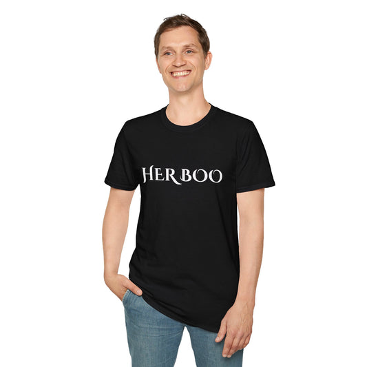 Her Boo Halloween Shirt – Matching Couples Tee | Spooky Season Apparel – Light Blue T-Shirt for Anniversary Gift (2 view)