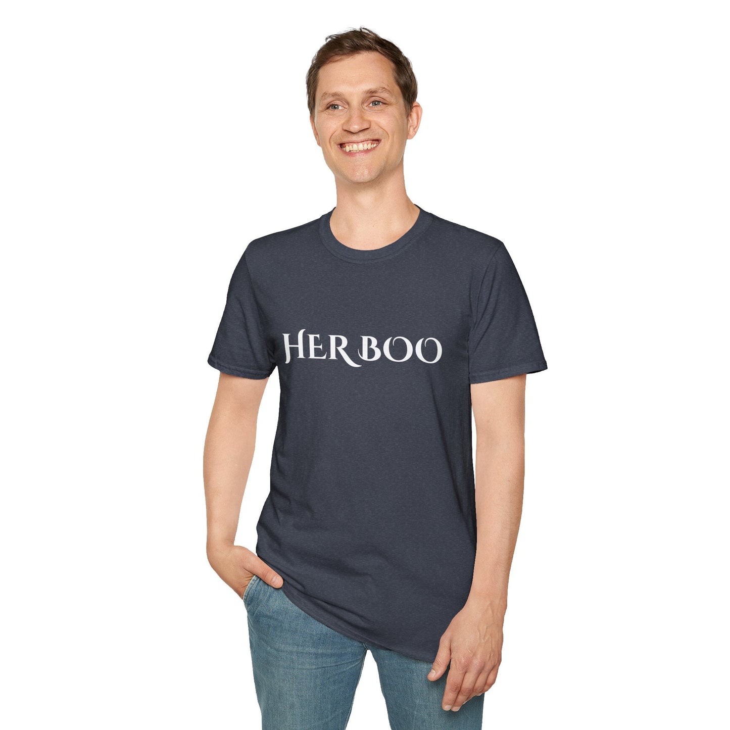 Her Boo Halloween Shirt – Matching Couples Tee | Spooky Season Apparel – Navy T-Shirt for Anniversary Gift (44 view)