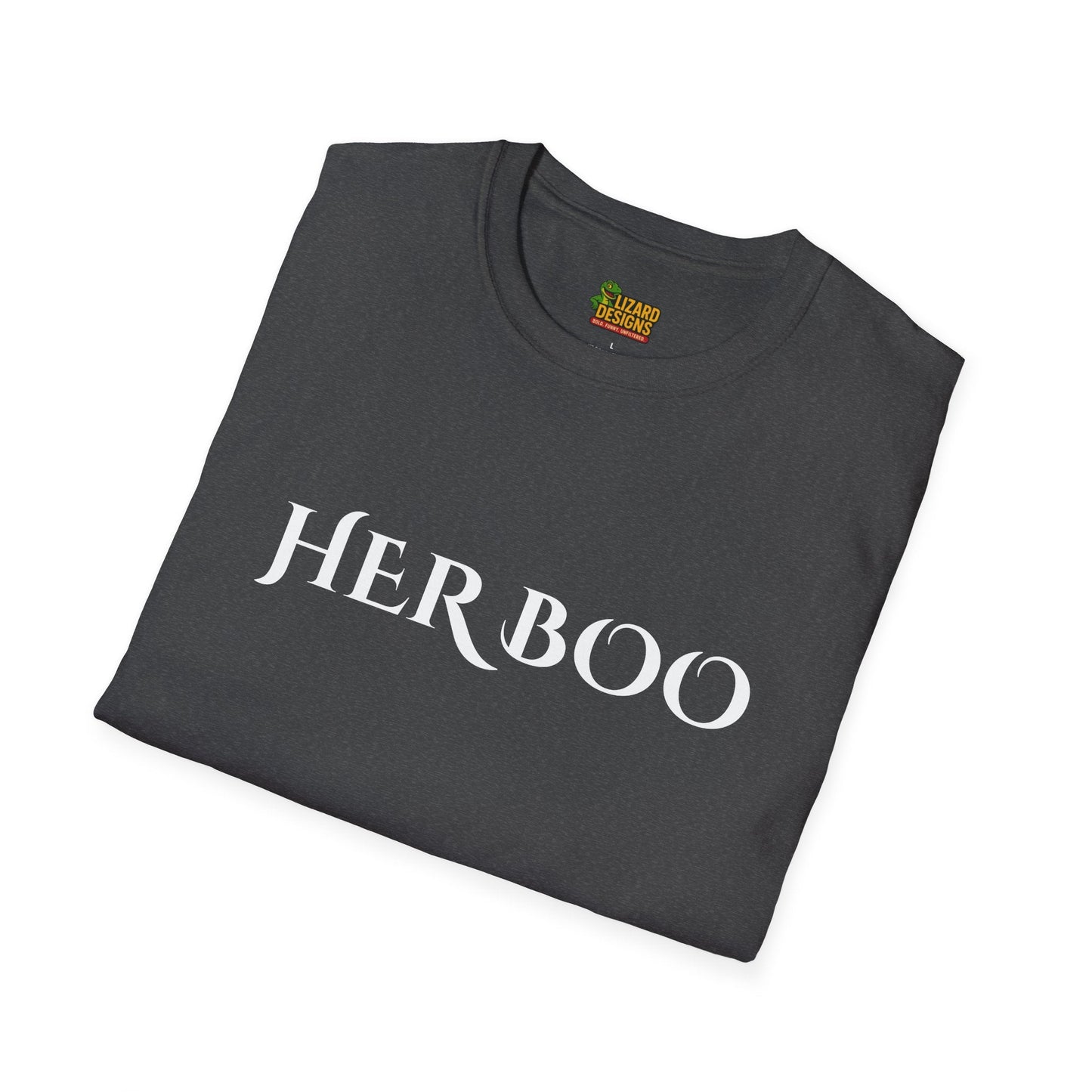 Her Boo Halloween Shirt – Matching Couples Tee | Spooky Season Apparel – Dark Heather T-Shirt for Anniversary Gift (22 view)