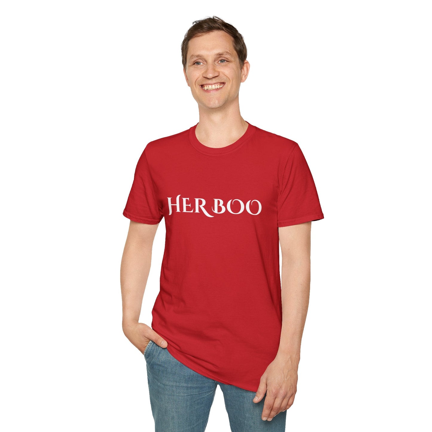 Her Boo Halloween Shirt – Matching Couples Tee | Spooky Season Apparel – Heather Navy T-Shirt for Anniversary Gift (50 view)