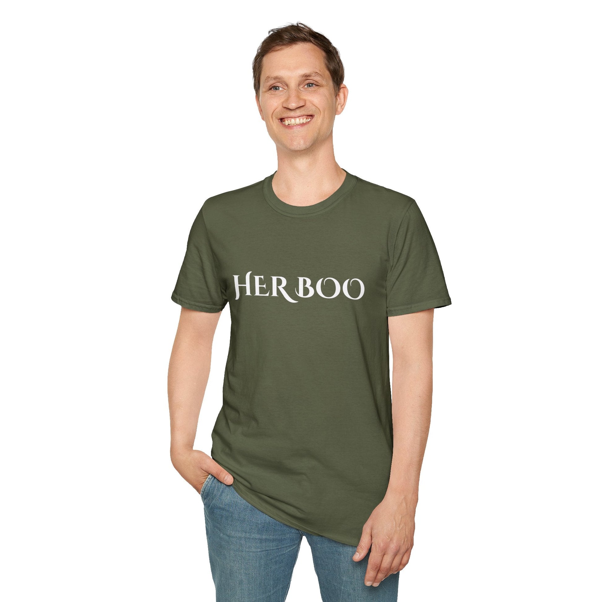 Her Boo Halloween Shirt – Matching Couples Tee | Spooky Season Apparel – White T-Shirt for Anniversary Gift (14 view)