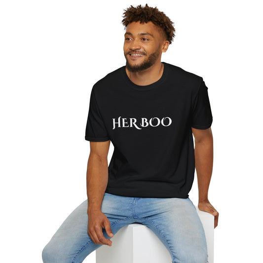 Her Boo Halloween Shirt – Matching Couples Tee | Spooky Season Apparel – Light Blue T-Shirt for Anniversary Gift (1 view)