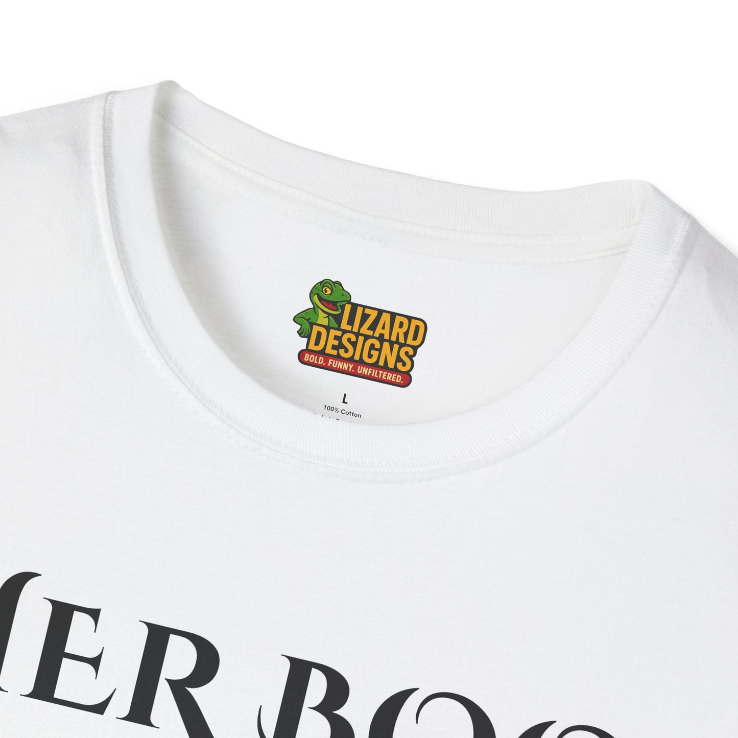 Her Boo Halloween Shirt with Ghost – Matching Couples Tee | Spooky Season Apparel – White T-Shirt for Anniversary Gift (5 view)