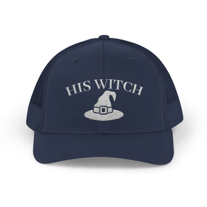His Witch Halloween Hat – Embroidered Trucker Cap | Couples Matching Outfit – Navy Hats for Casual Fashion (37 view)