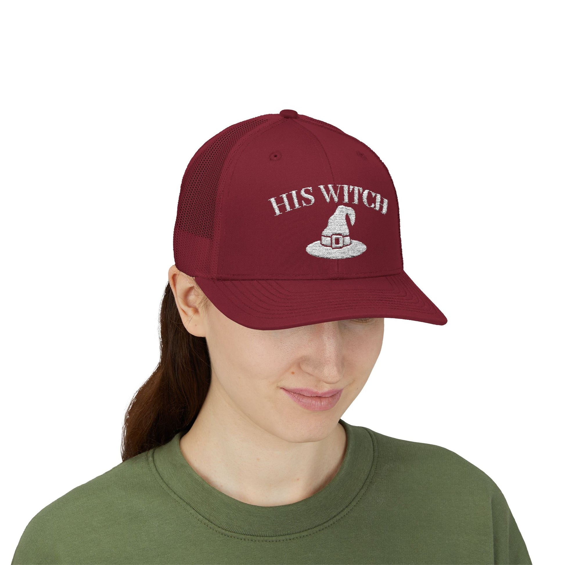 His Witch Halloween Hat – Embroidered Trucker Cap | Couples Matching Outfit – Cranberry Hats for Casual Fashion (44 view)