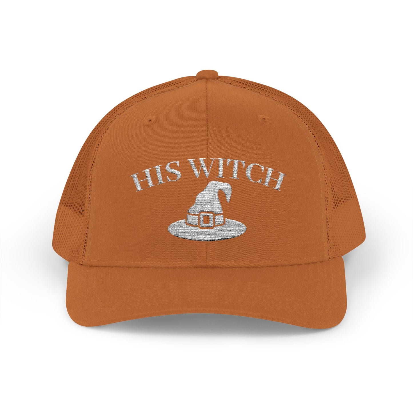 His Witch Halloween Hat – Embroidered Trucker Cap | Couples Matching Outfit – Caramel Hats for Casual Fashion (19 view)