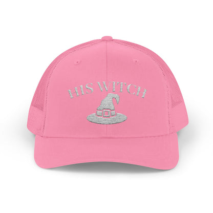 His Witch Halloween Hat – Embroidered Trucker Cap | Couples Matching Outfit – Pink Hats for Casual Fashion (40 view)