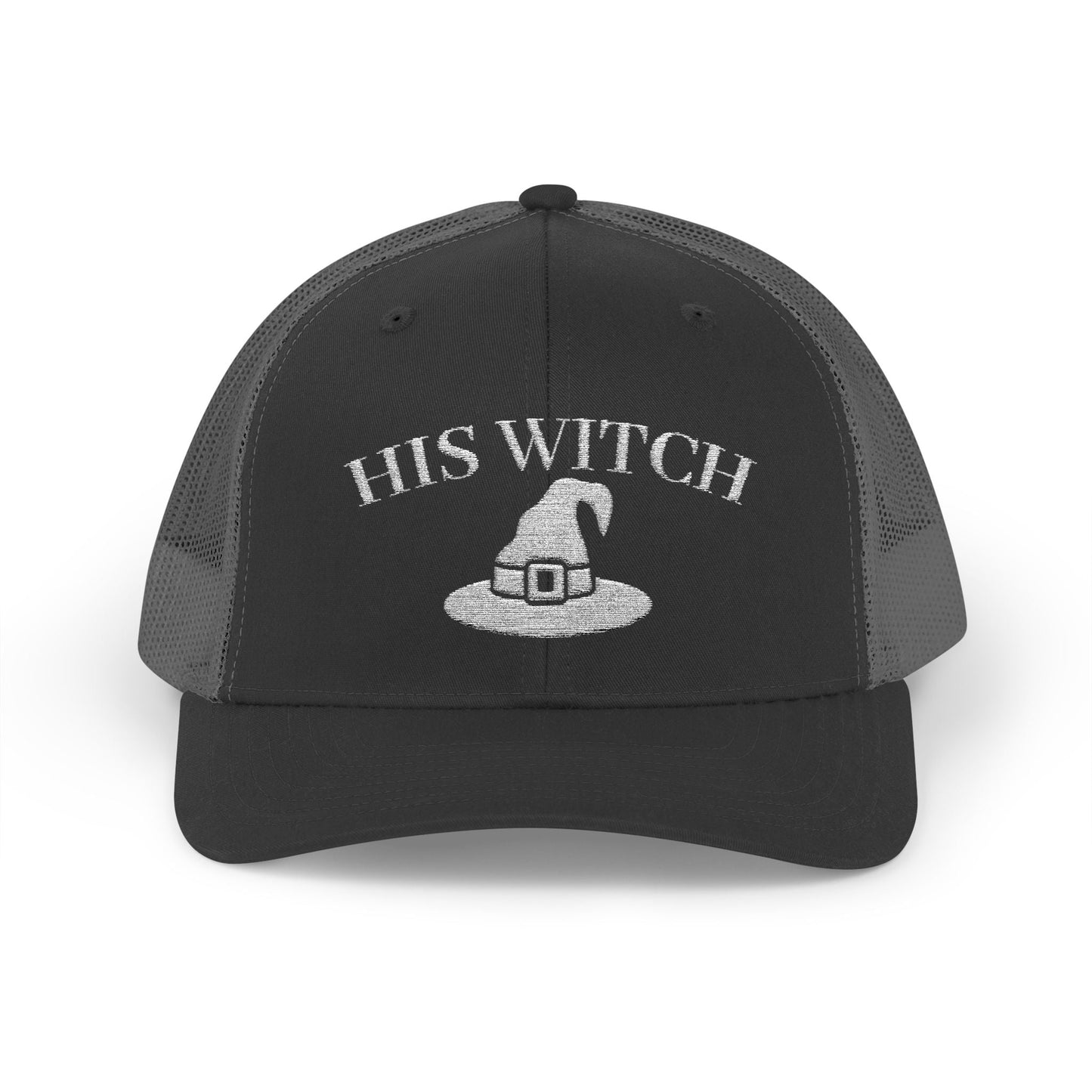 His Witch Halloween Hat – Embroidered Trucker Cap | Couples Matching Outfit – Black Hats for Casual Fashion (10 view)