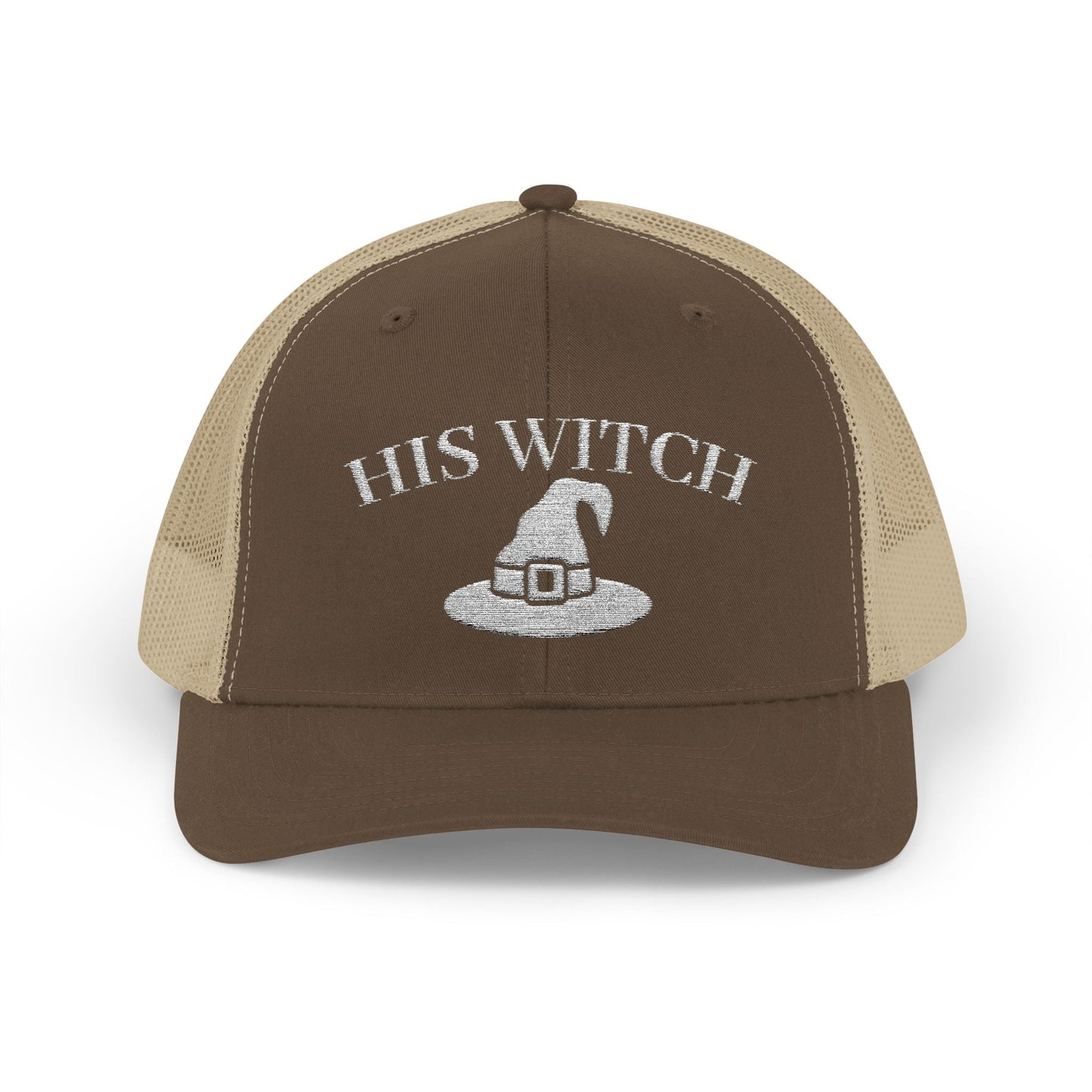 His Witch Halloween Hat – Embroidered Trucker Cap | Couples Matching Outfit – Brown / Khaki Hats for Casual Fashion (22 view)