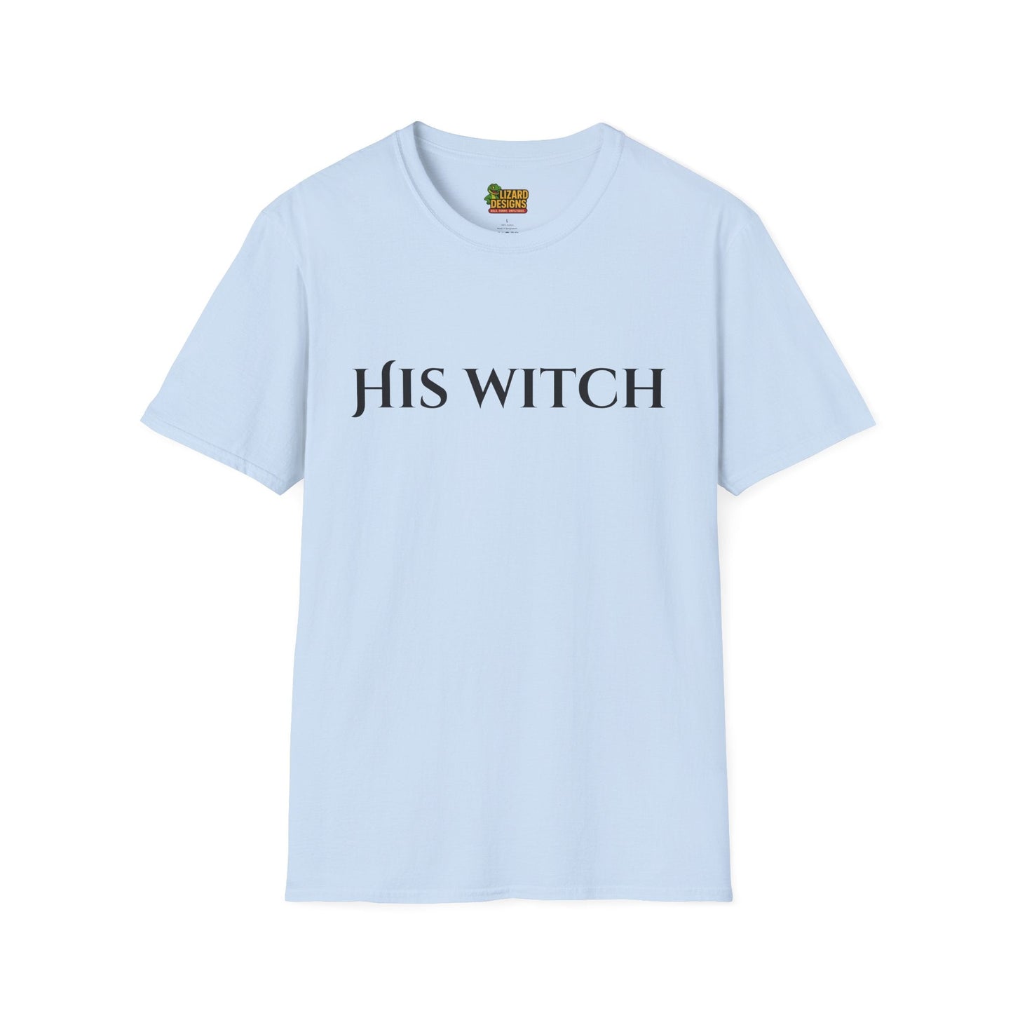 His Witch Halloween Shirt – Matching Couples Tee | Spooky Season Apparel – Light Blue T-Shirt for Anniversary Gift (27 view)