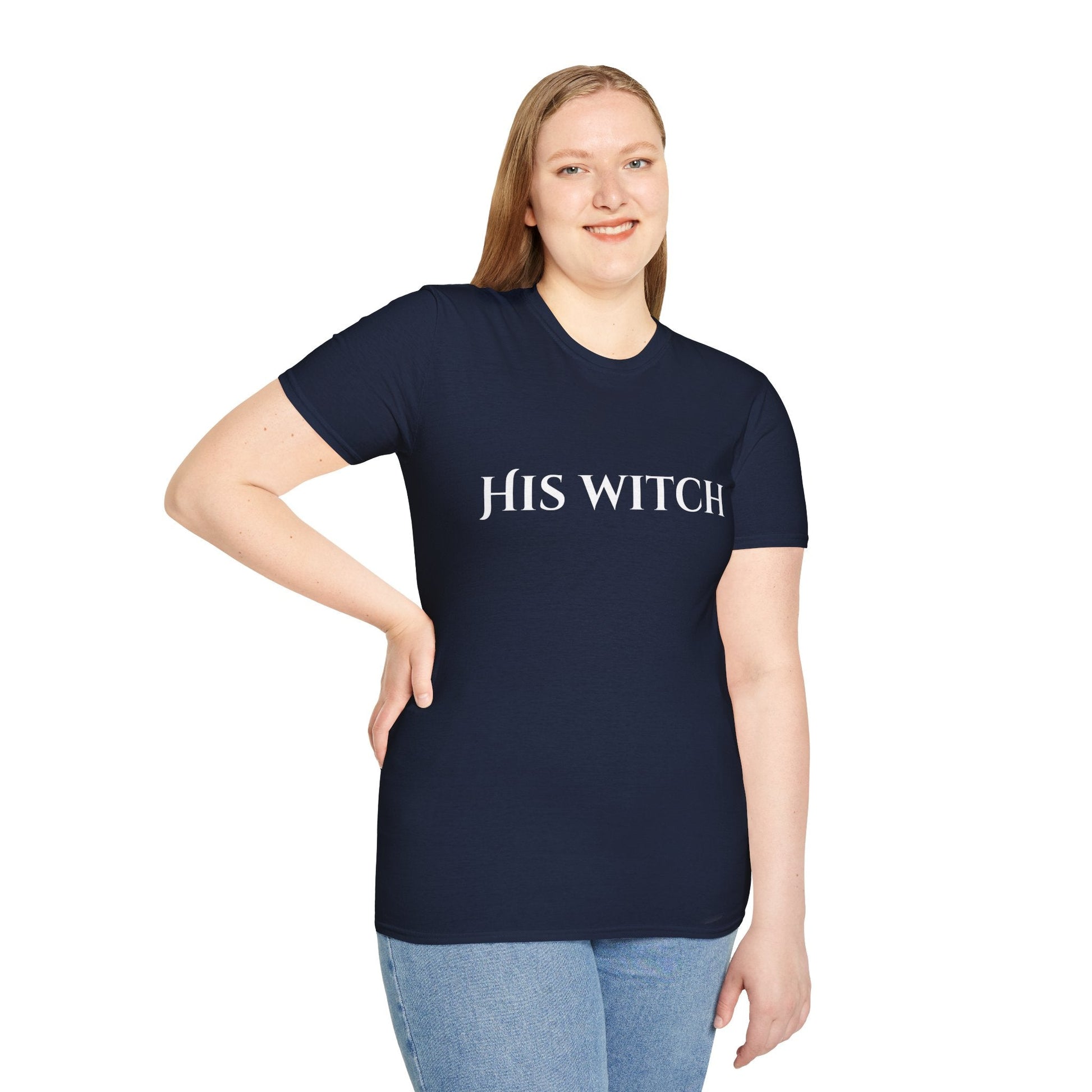 His Witch Halloween Shirt – Matching Couples Tee | Spooky Season Apparel – Royal T-Shirt for Anniversary Gift (38 view)