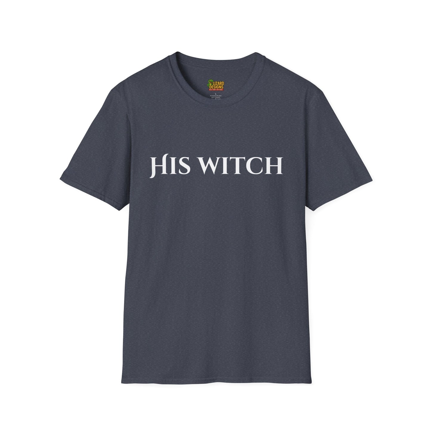 His Witch Halloween Shirt – Matching Couples Tee | Spooky Season Apparel – Heather Navy T-Shirt for Anniversary Gift (45 view)
