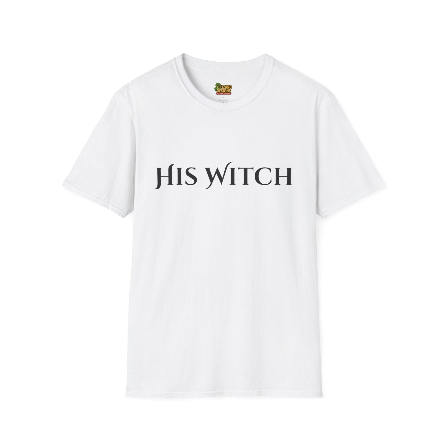 His Witch Halloween Shirt – Matching Couples Tee | Spooky Season Apparel – White T-Shirt for Anniversary Gift (9 view)