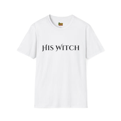 His Witch Halloween Shirt – Matching Couples Tee | Spooky Season Apparel – White T-Shirt for Anniversary Gift (9 view)