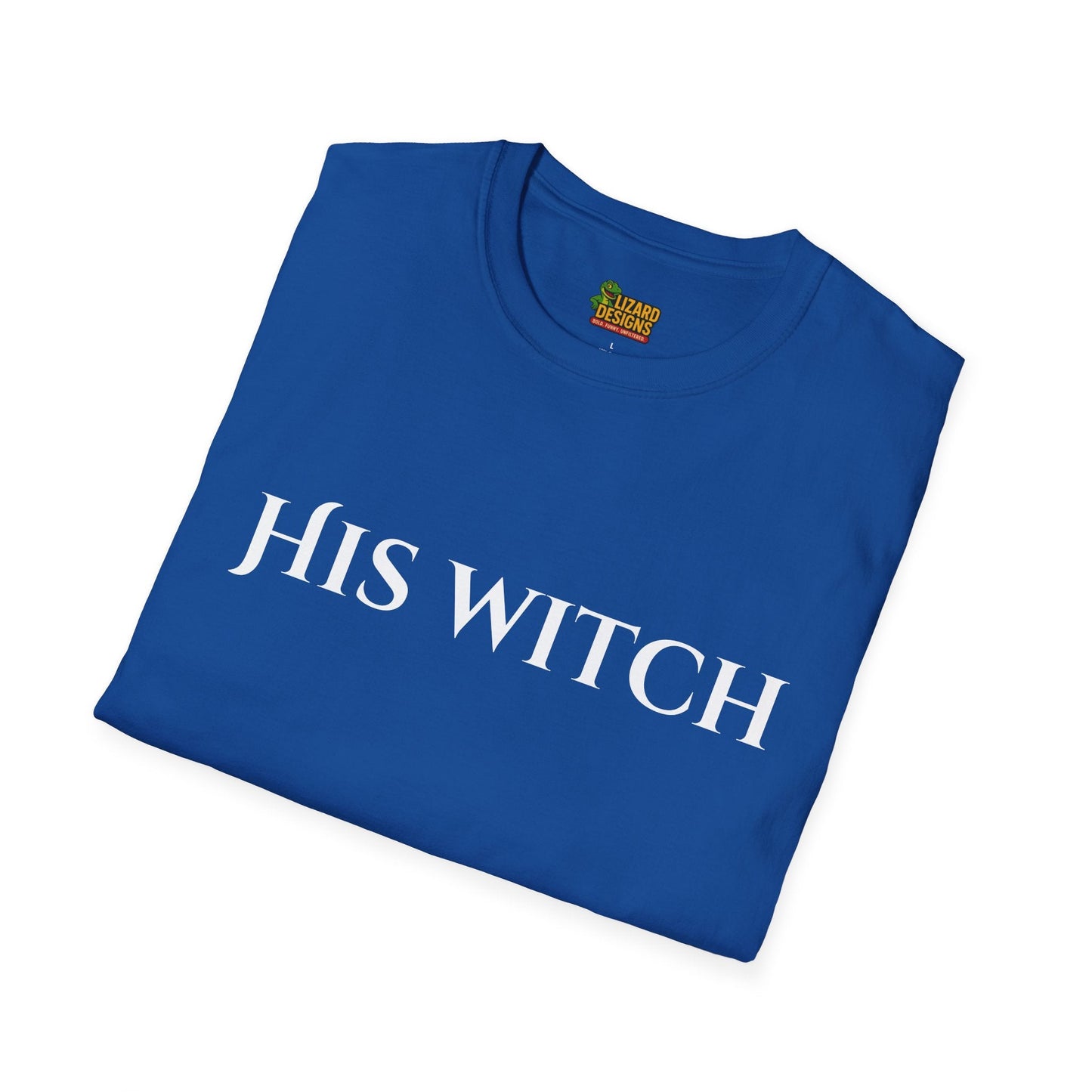 His Witch Halloween Shirt – Matching Couples Tee | Spooky Season Apparel – Royal T-Shirt for Anniversary Gift (34 view)