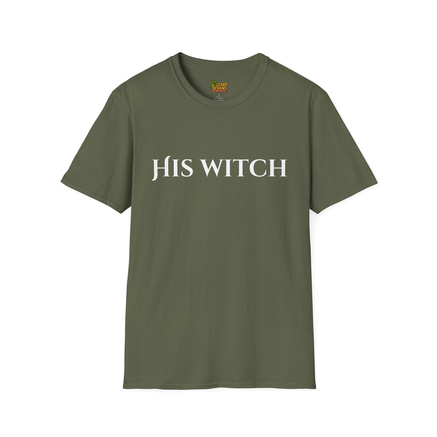 His Witch Halloween Shirt – Matching Couples Tee | Spooky Season Apparel – Military Green T-Shirt for Anniversary Gift (15 view)