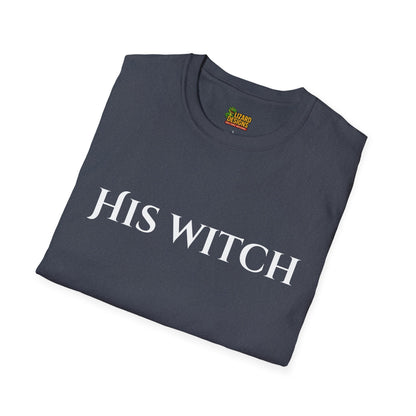 His Witch Halloween Shirt – Matching Couples Tee | Spooky Season Apparel – Heather Navy T-Shirt for Anniversary Gift (46 view)
