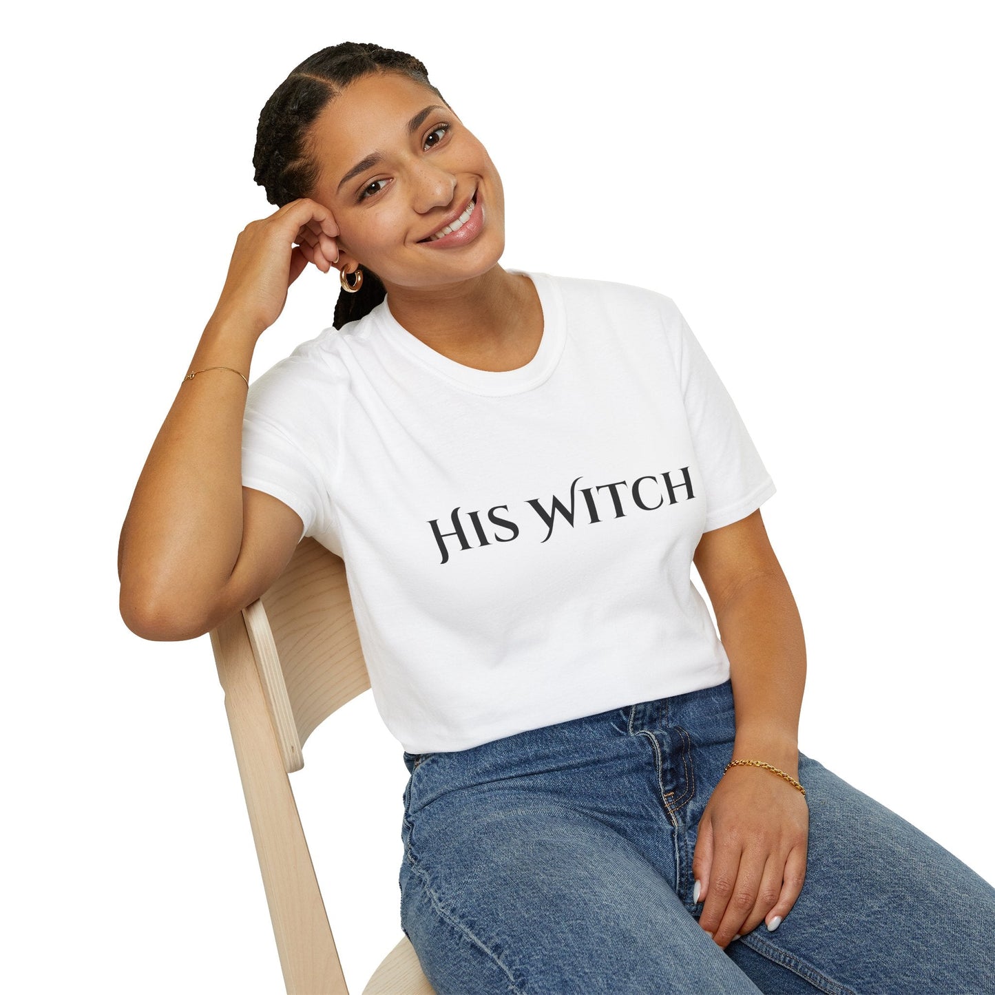 His Witch Halloween Shirt – Matching Couples Tee | Spooky Season Apparel – Black T-Shirt for Anniversary Gift (7 view)