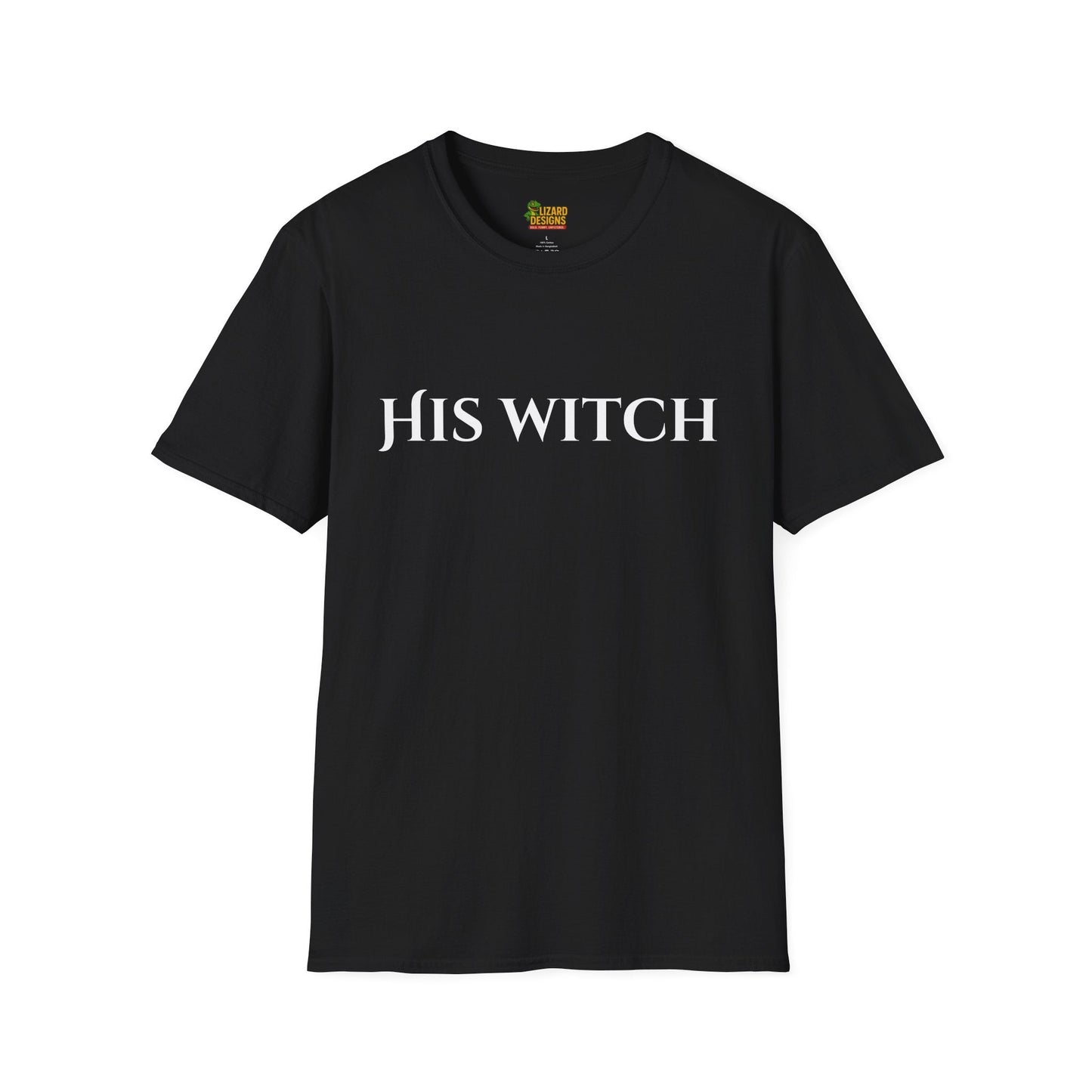 His Witch Halloween Shirt – Matching Couples Tee | Spooky Season Apparel – Black T-Shirt for Anniversary Gift (3 view)