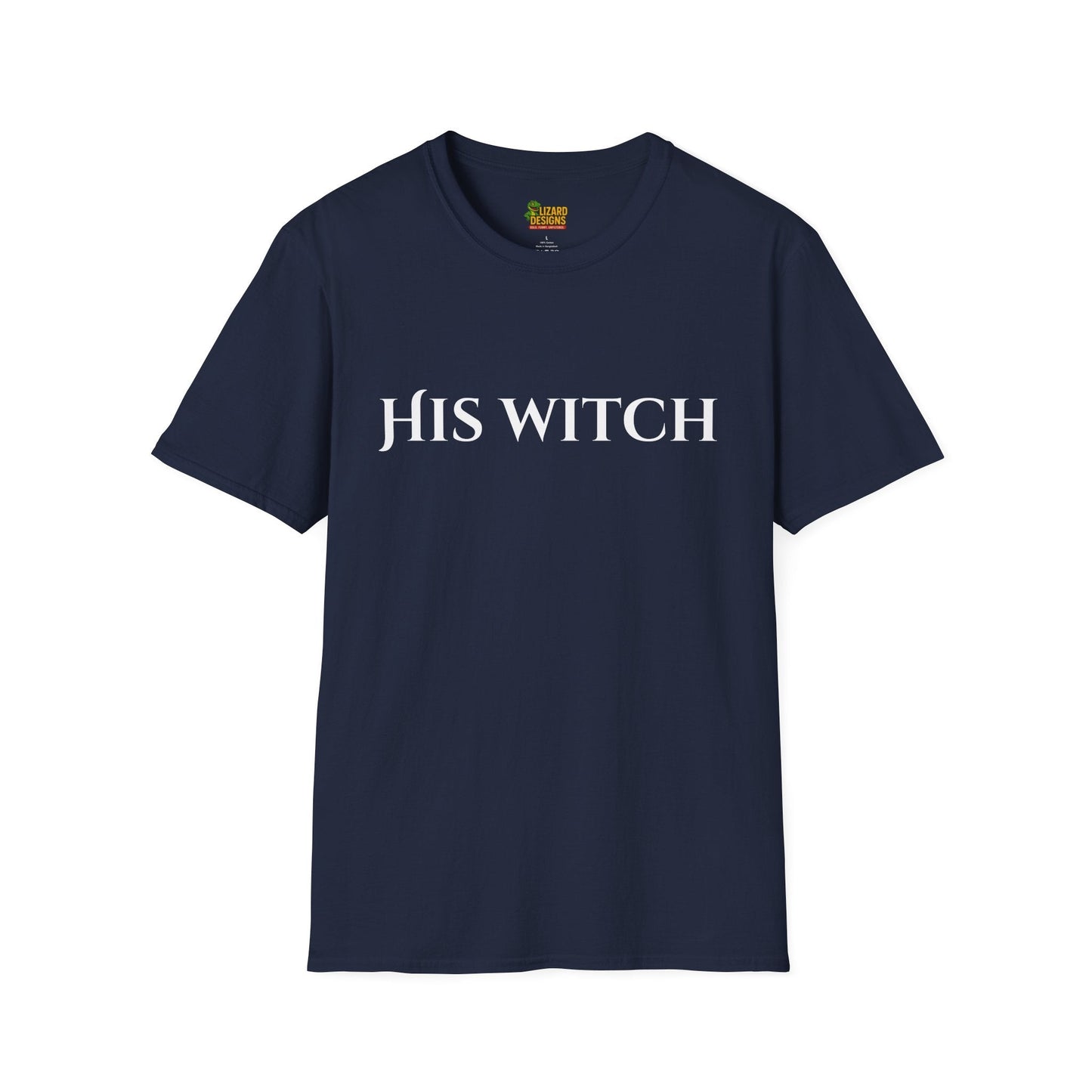 His Witch Halloween Shirt – Matching Couples Tee | Spooky Season Apparel – Navy T-Shirt for Anniversary Gift (39 view)