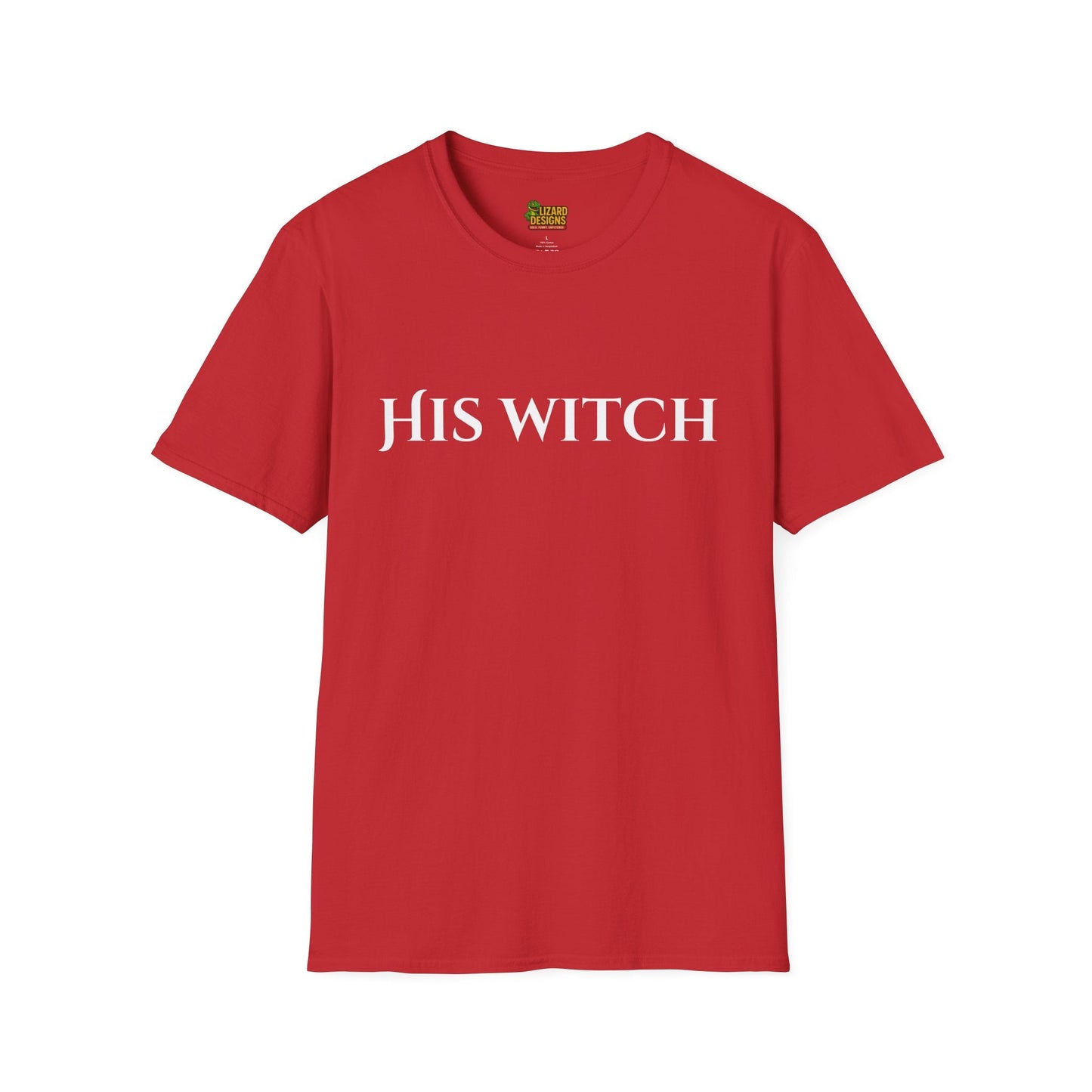 His Witch Halloween Shirt – Matching Couples Tee | Spooky Season Apparel – Red T-Shirt for Anniversary Gift (51 view)