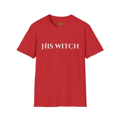 His Witch Halloween Shirt – Matching Couples Tee | Spooky Season Apparel – Red T-Shirt for Anniversary Gift (51 view)