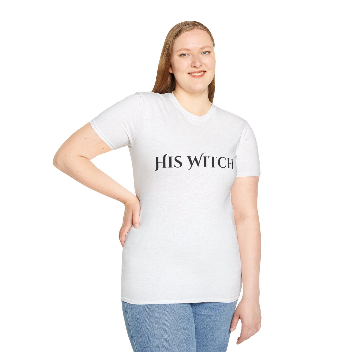 His Witch Halloween Shirt – Matching Couples Tee | Spooky Season Apparel – Black T-Shirt for Anniversary Gift (8 view)