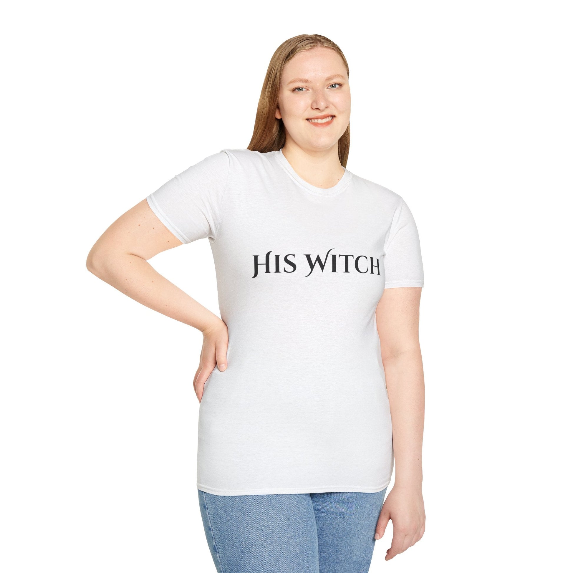 His Witch Halloween Shirt – Matching Couples Tee | Spooky Season Apparel – Black T-Shirt for Anniversary Gift (8 view)
