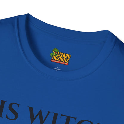 His Witch Halloween Shirt with Ghost – Matching Couples Tee | Spooky Season Apparel – Royal T-Shirt for Anniversary Gift (29 view)