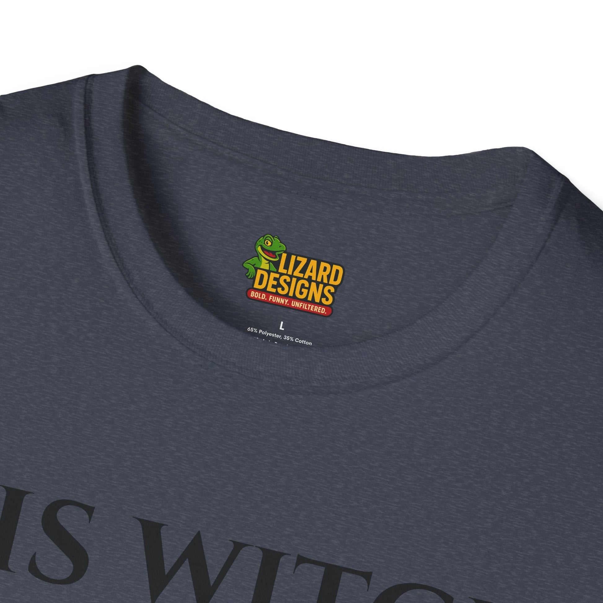 His Witch Halloween Shirt with Ghost – Matching Couples Tee | Spooky Season Apparel – Heather Navy T-Shirt for Anniversary Gift (35 view)