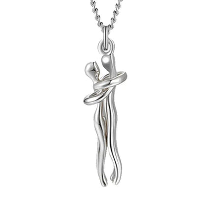 Hug Necklace – Meaningful Gift for Him or Her | Unisex Pendant for Love, Loss & Support – Silver Jewelry for affectionate (7 view)