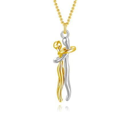 Hug Necklace – Meaningful Gift for Him or Her | Unisex Pendant for Love, Loss & Support – Gold Jewelry for affectionate (5 view)