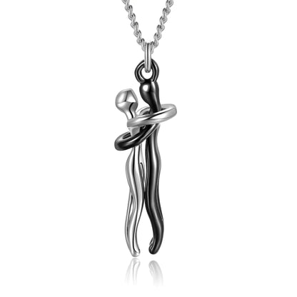 Hug Necklace – Meaningful Gift for Him or Her | Unisex Pendant for Love, Loss & Support – Black Jewelry for affectionate (2 view)