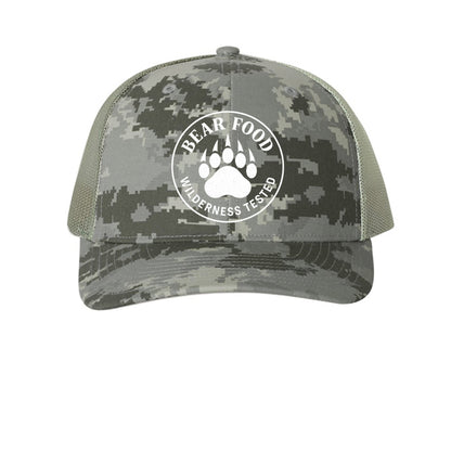 Hunt Fish Chill “Bear Food” Hat – Realtree® Camo Trucker Cap | Outdoor Humor Snapback – Military Digital Camo/ Light Green Hats for Apparel (5 view)