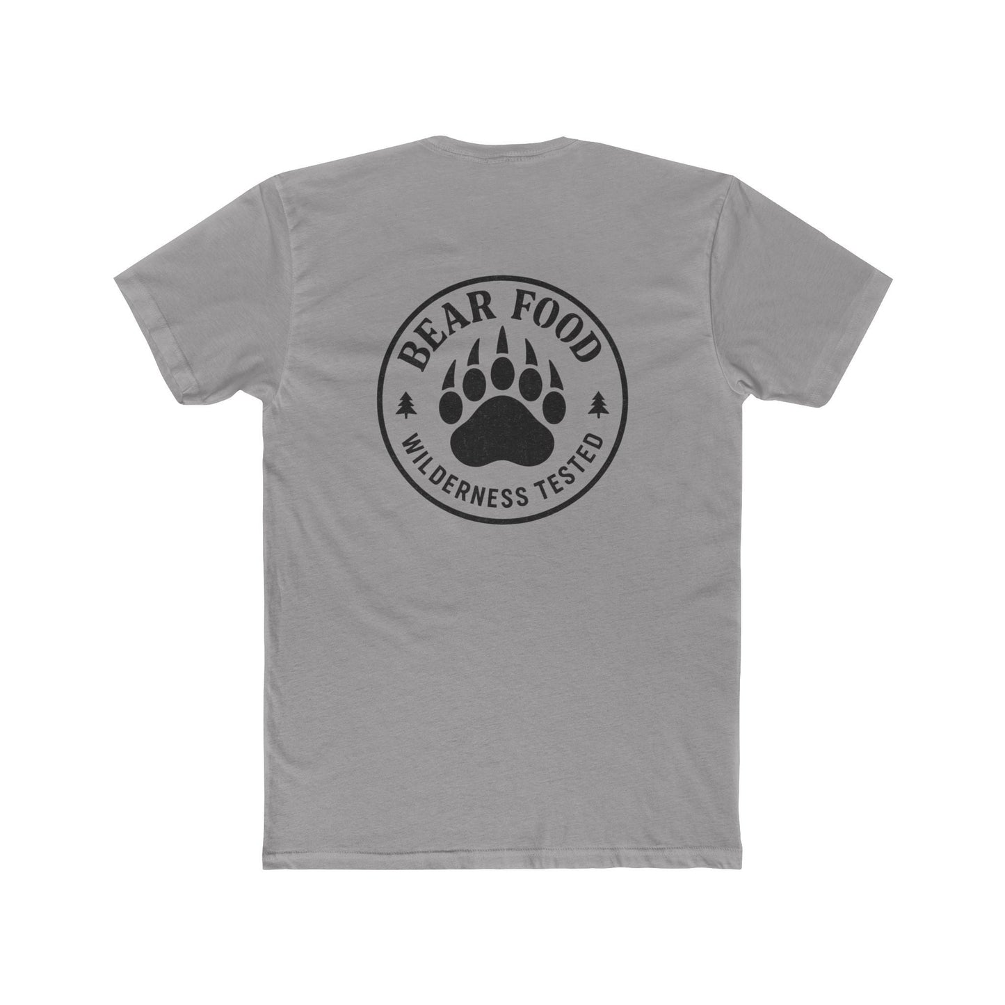 Hunt Fish Chill Bear Food Tee – Wilderness Tested Graphic Shirt | Outdoor Adventure Apparel – Solid Light Grey T-Shirt for adventure (4 view)