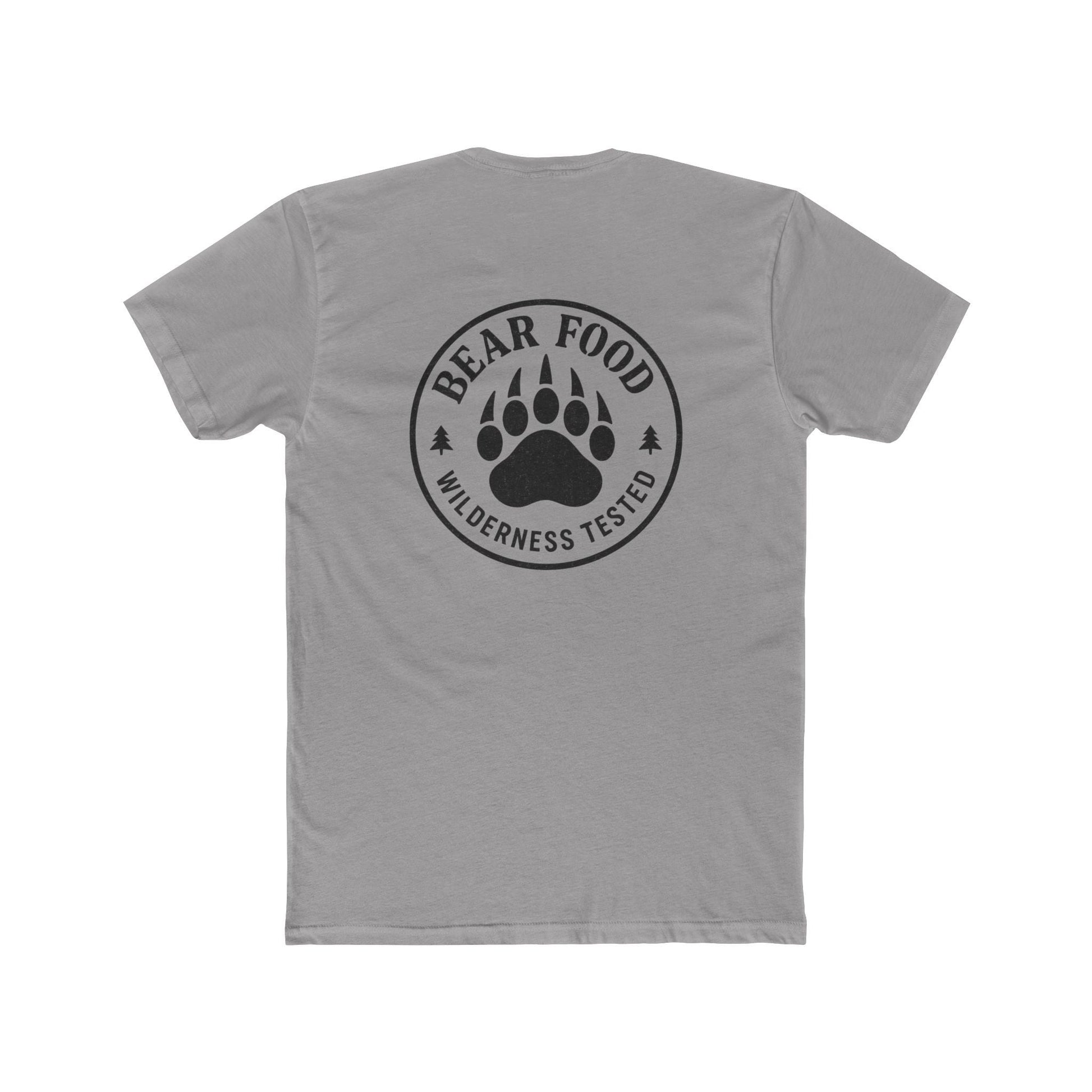 Hunt Fish Chill Bear Food Tee – Wilderness Tested Graphic Shirt | Outdoor Adventure Apparel – Solid Light Grey T-Shirt for adventure (4 view)