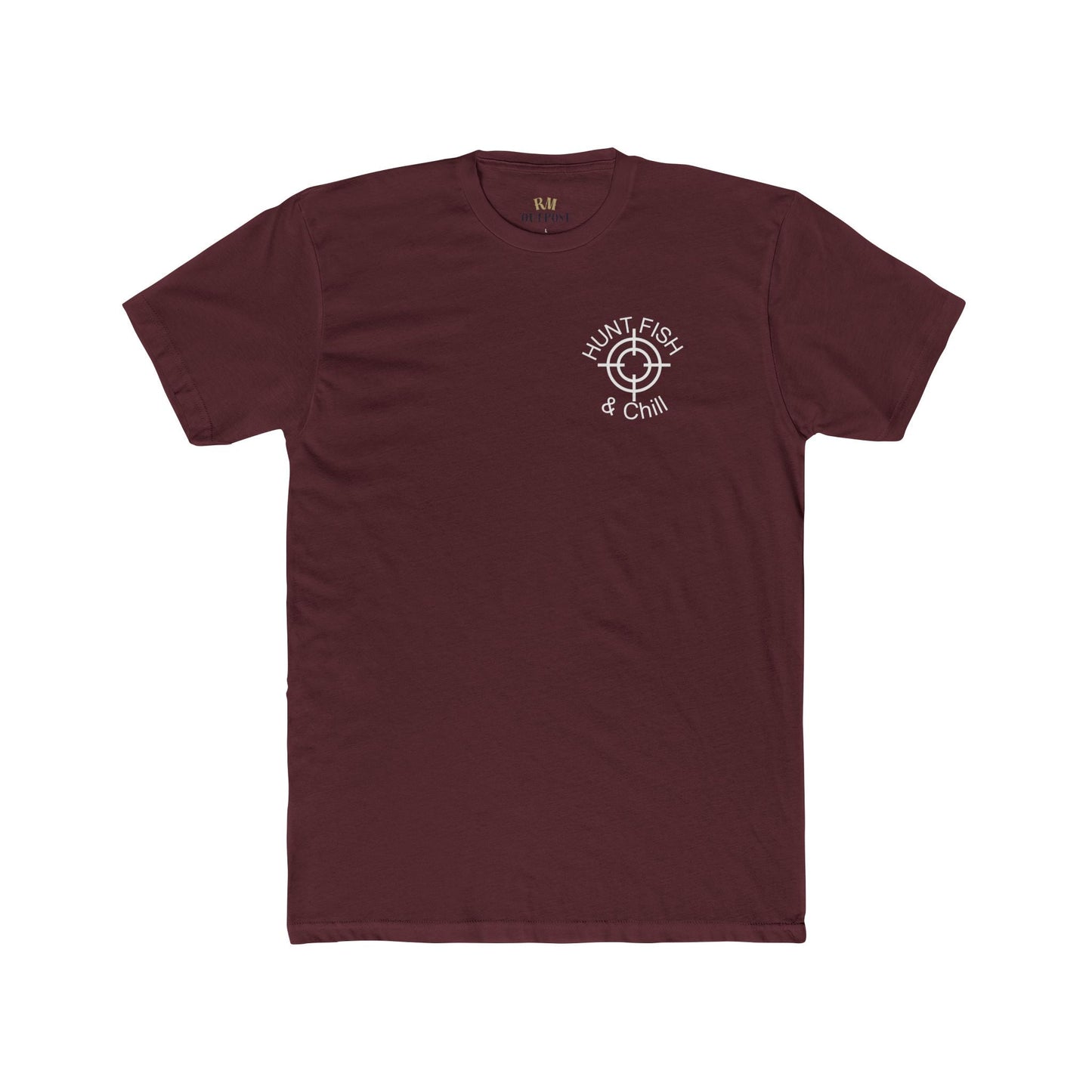 Hunt Fish Chill Bear Food Tee – Wilderness Tested Graphic Shirt White logo | Outdoor Adventure Apparel – Solid Maroon T-Shirt for adventure (27 view)