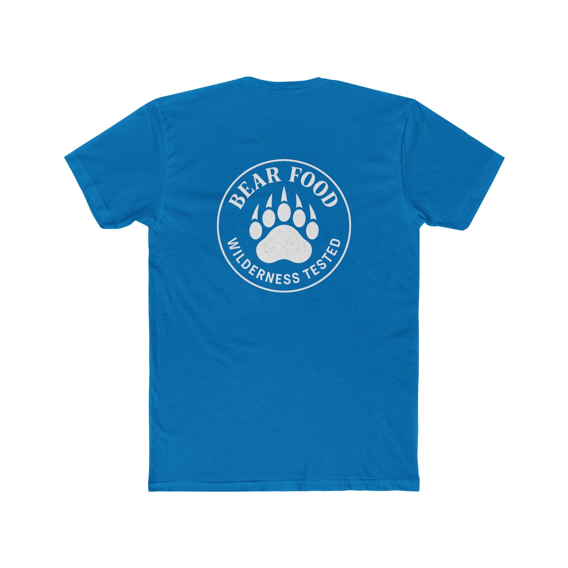 Hunt Fish Chill Bear Food Tee – Wilderness Tested Graphic Shirt White logo | Outdoor Adventure Apparel – Solid Turquoise T-Shirt for adventure (2 view)