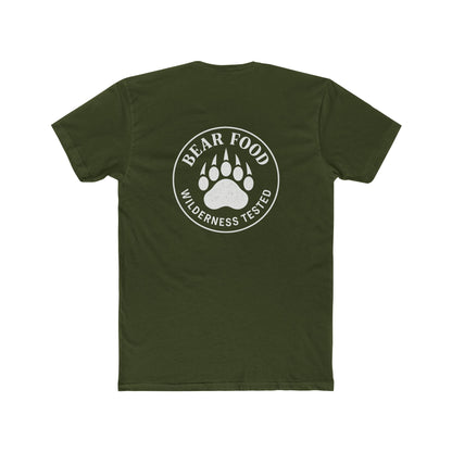 Hunt Fish Chill Bear Food Tee – Wilderness Tested Graphic Shirt White logo | Outdoor Adventure Apparel – Solid Military Green T-Shirt for adventure (8 view)