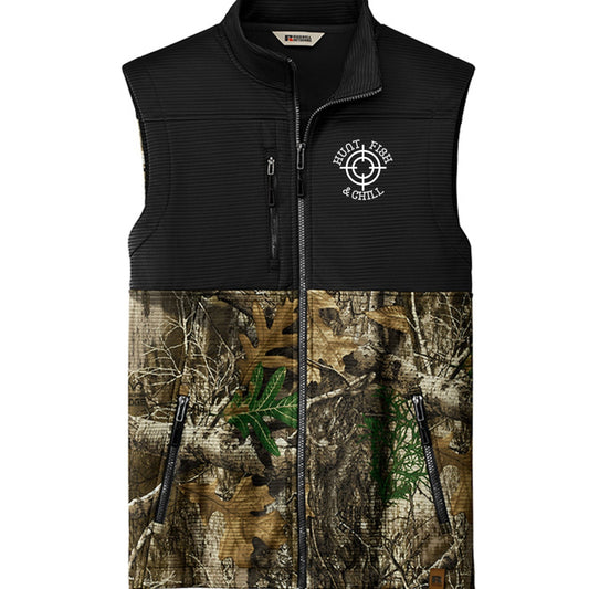 Hunt Fish Chill Camo Vest – Realtree® Atlas Soft Shell | Outdoor Hunting & Fishing Vest – Deep Black/ Realtree Edge Outerwear for Apparel (1 view)