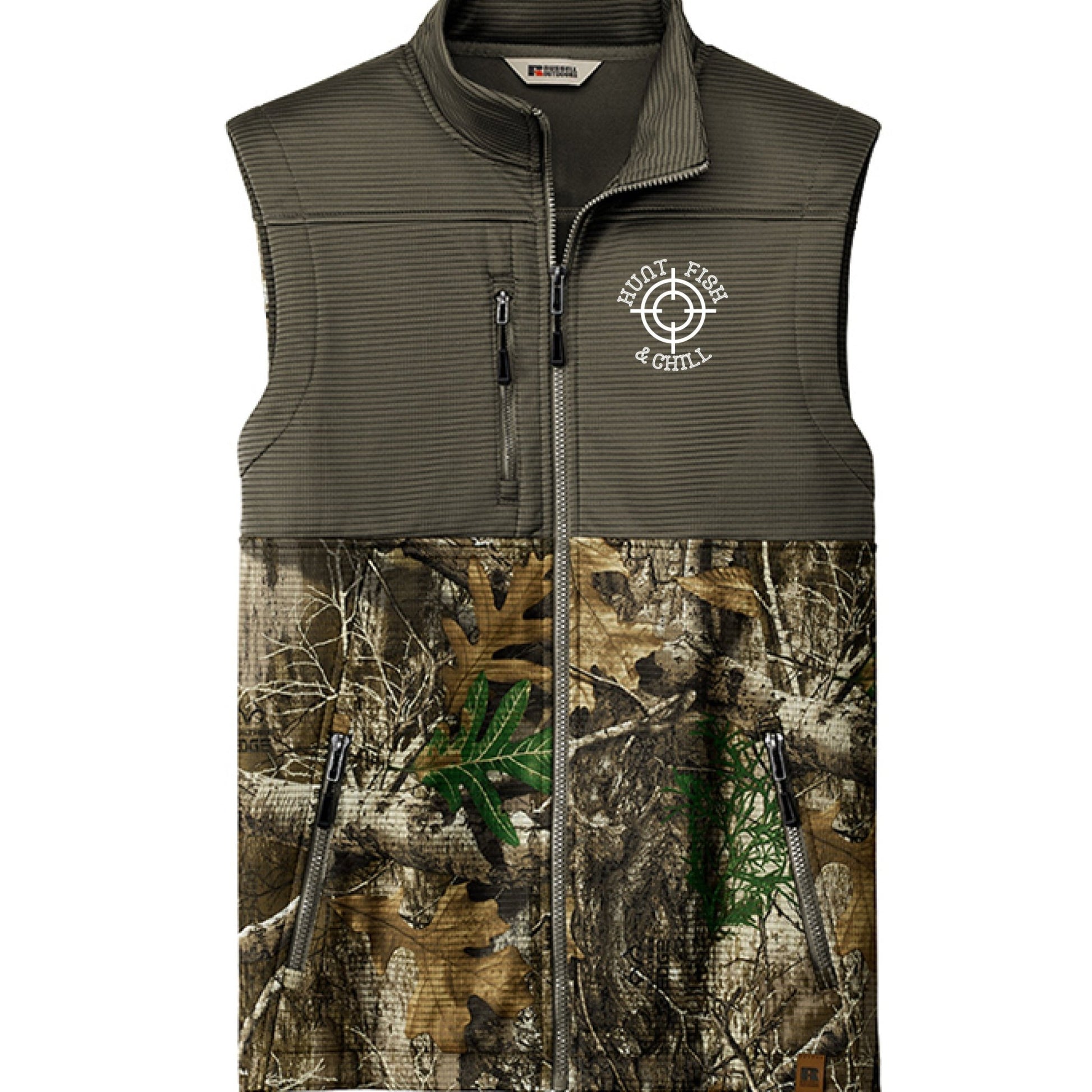 Hunt Fish Chill Camo Vest – Realtree® Atlas Soft Shell | Outdoor Hunting & Fishing Vest – Cargo Brown/ Realtree Edge Outerwear for Apparel (3 view)