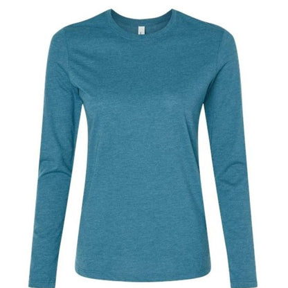 Hunt Fish Chill Ladies Long Sleeve Tee – Soft Jersey White Graphic | Women’s Fishing & Hunting Apparel – Heather Deep Teal T-Shirt for Apparel (6 view)