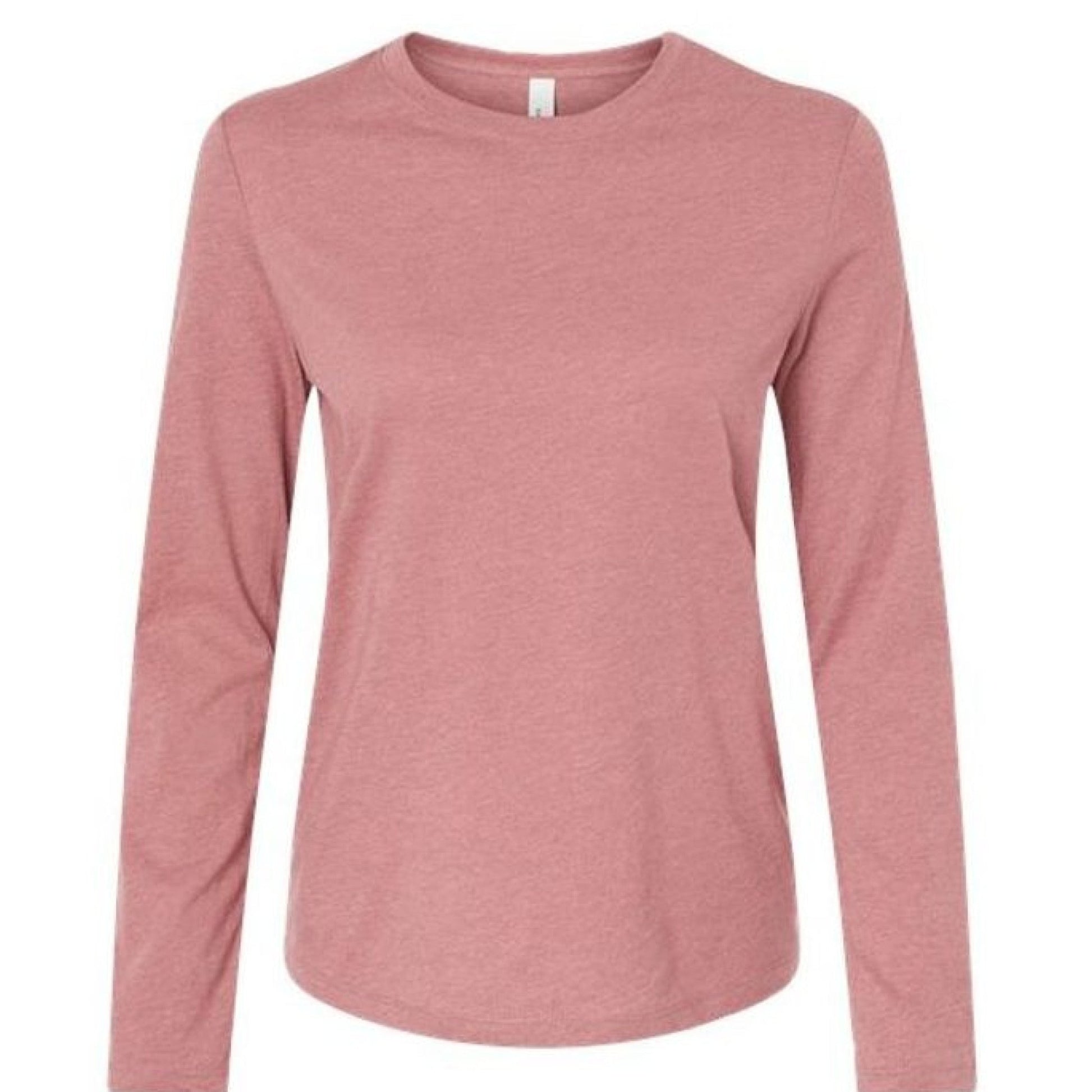 Hunt Fish Chill Ladies Long Sleeve Tee – Soft Jersey White Graphic | Women’s Fishing & Hunting Apparel – Heather Mauve T-Shirt for Apparel (4 view)