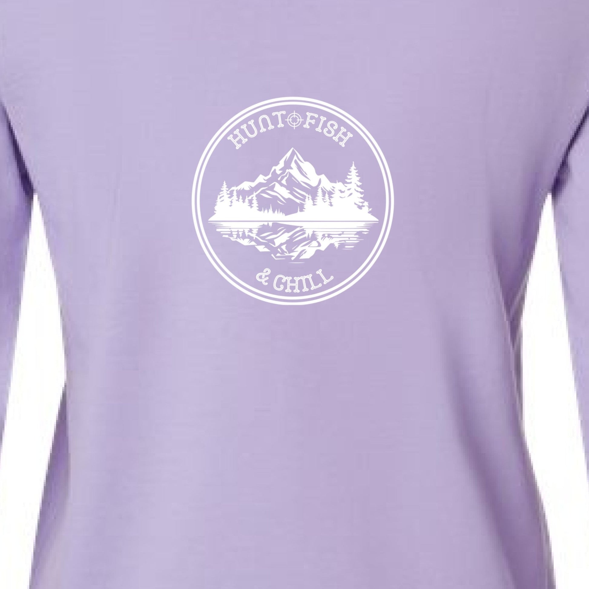 Hunt Fish Chill Ladies Long Sleeve Tee – Soft Jersey White Graphic | Women’s Fishing & Hunting Apparel – Dark Lavender T-Shirt for Apparel (17 view)