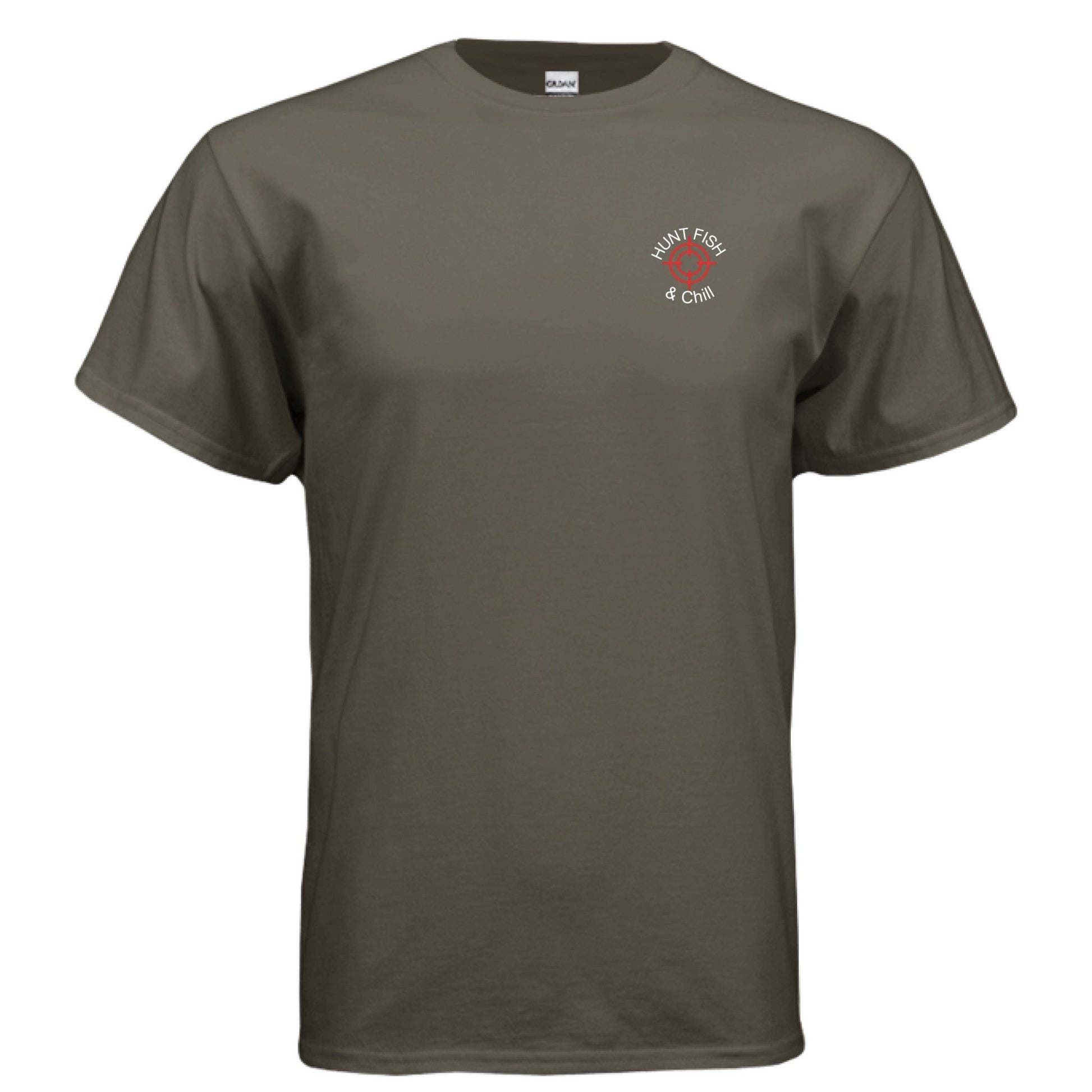 Hunt Fish & Chill – Relaxed Outdoorsman Graphic Tee | Fishing & Hunting Lifestyle Shirt – OLIVE T-Shirt for Apparel (19 view)