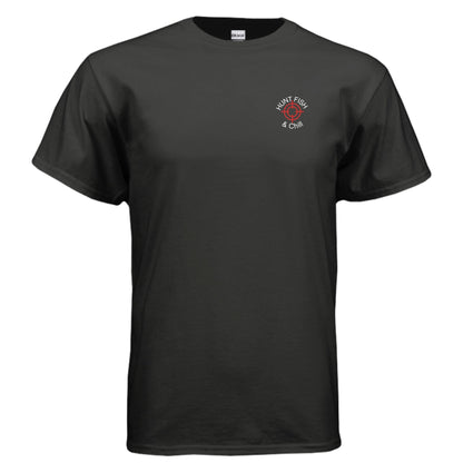 Hunt Fish & Chill – Relaxed Outdoorsman Graphic Tee | Fishing & Hunting Lifestyle Shirt – BLACK T-Shirt for Apparel (16 view)